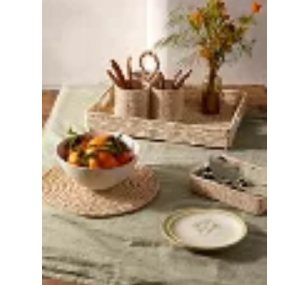 (4) Beaded Wood charger set - Picture 5 of 14